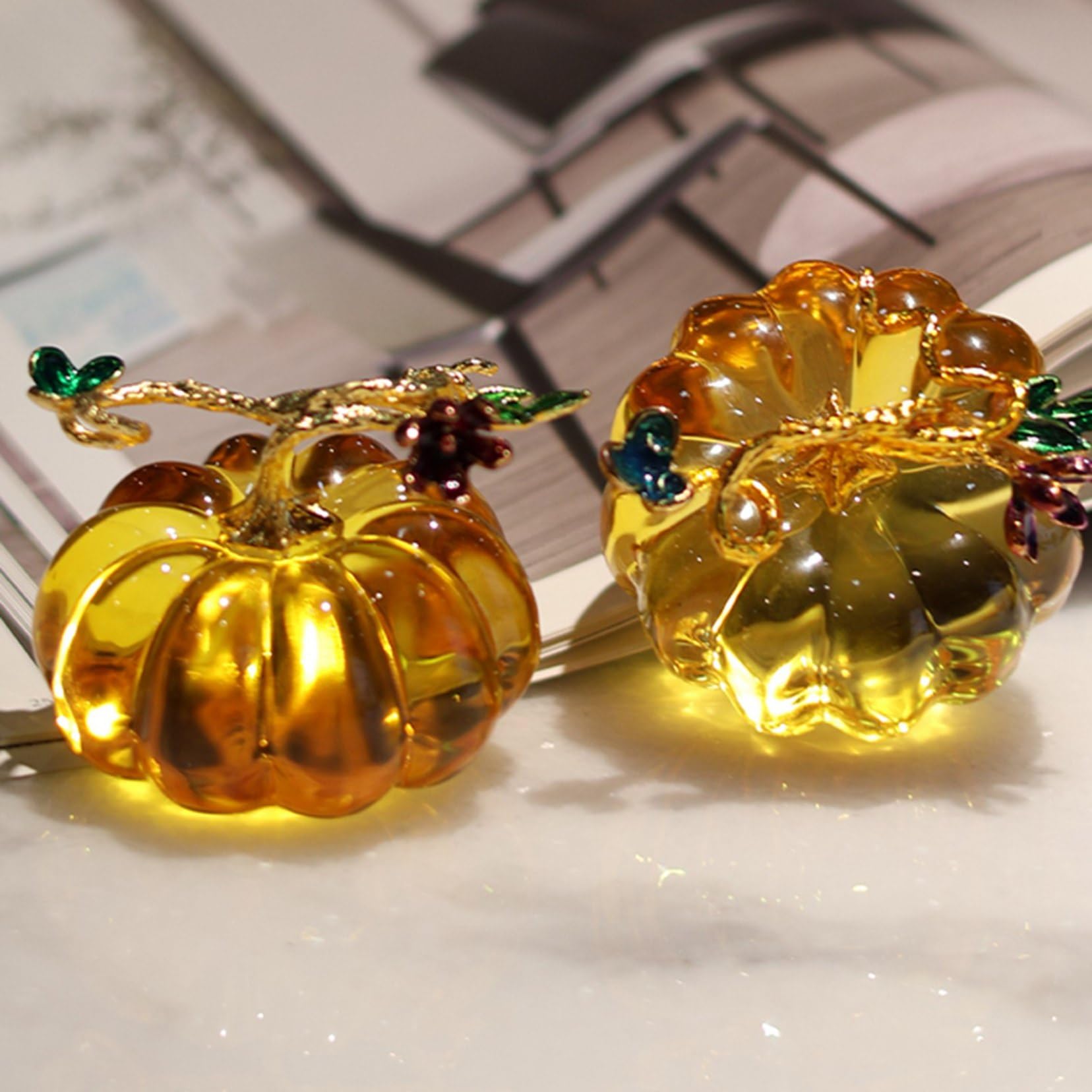 Amazon.co.jp: クリスタルガラス 水晶南瓜 カボチャ 2点/3点